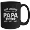 Personalized Custom Kids Name This Awesome Papa Belongs To Kids Custom Papa With Kid's Name For Men Fathers Day Birthday Christmas Mug | siriusteestore