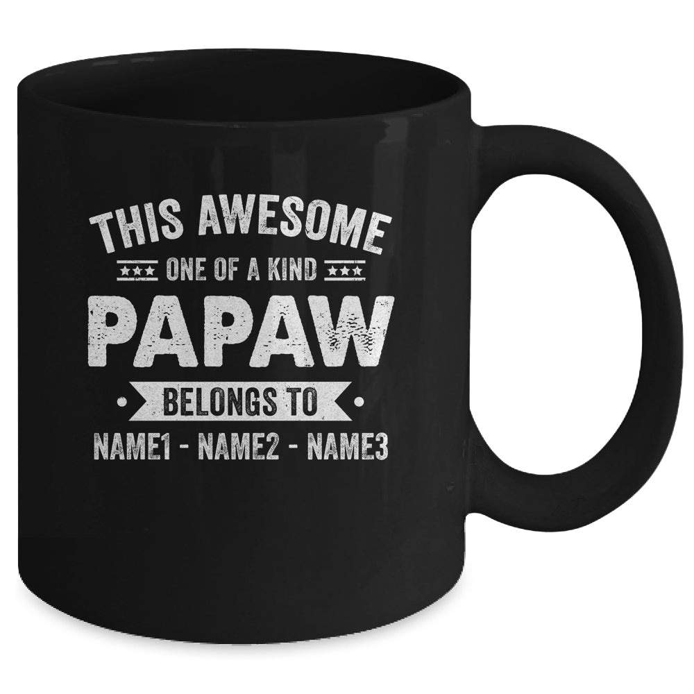 Personalized Custom Kids Name This Awesome Papaw Belongs To Kids Custom Papaw With Kid's Name For Men Fathers Day Birthday Christmas Mug | siriusteestore