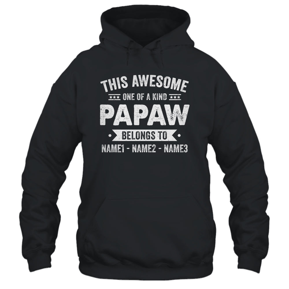 Personalized Custom Kids Name This Awesome Papaw Belongs To Kids Custom Papaw With Kid's Name For Men Fathers Day Birthday Christmas Shirt & Hoodie | siriusteestore