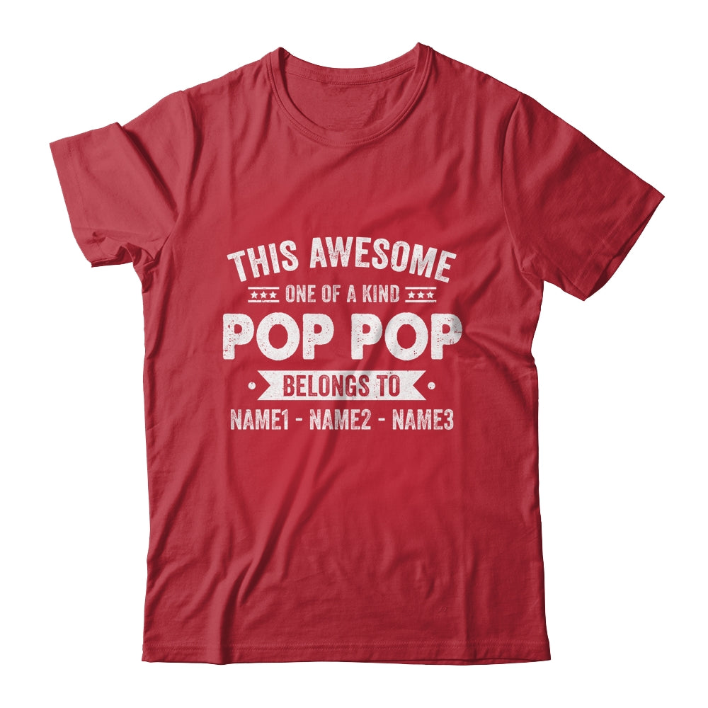 Personalized Custom Kids Name This Awesome Pop Pop Belongs To Kids Custom Pop Pop With Kid's Name For Men Fathers Day Birthday Christmas Shirt & Hoodie | siriusteestore