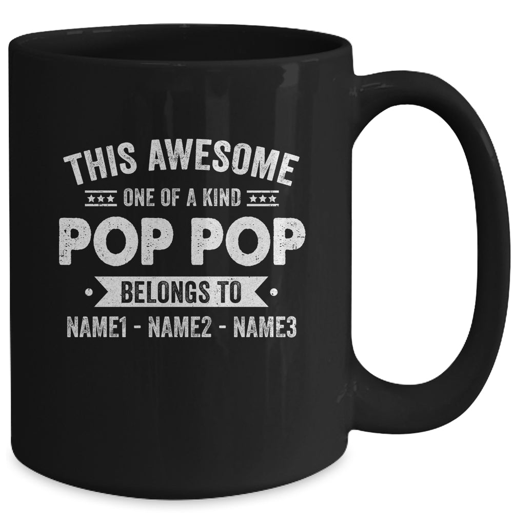 Personalized Custom Kids Name This Awesome Pop Pop Belongs To Kids Custom Pop Pop With Kid's Name For Men Fathers Day Birthday Christmas Mug | siriusteestore