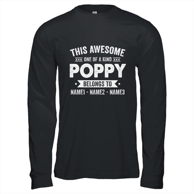 Personalized Custom Kids Name This Awesome Poppy Belongs To Kids Custom Poppy With Kid's Name For Men Fathers Day Birthday Christmas Shirt & Hoodie | siriusteestore