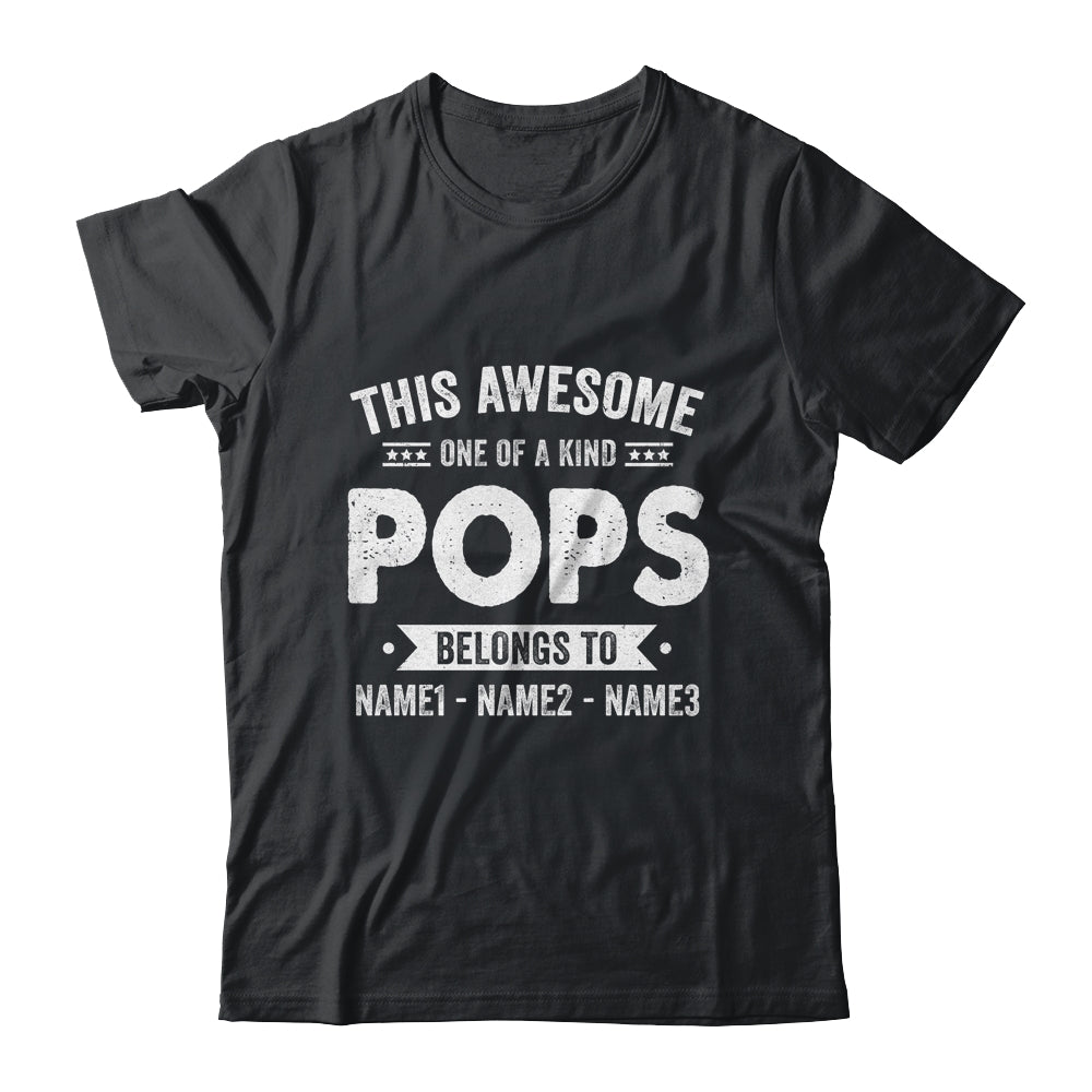 Personalized Custom Kids Name This Awesome Pops Belongs To Kids Custom Pops With Kid's Name For Men Fathers Day Birthday Christmas Shirt & Hoodie | siriusteestore