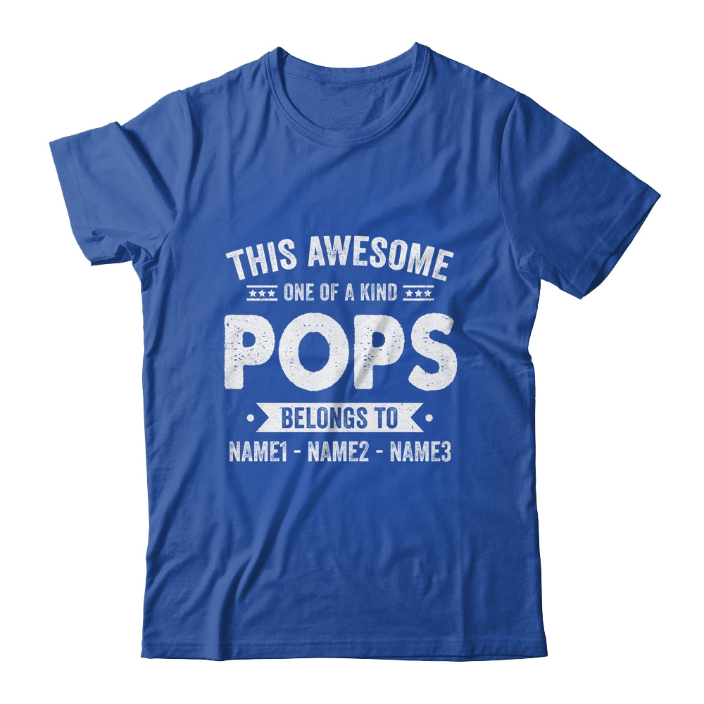 Personalized Custom Kids Name This Awesome Pops Belongs To Kids Custom Pops With Kid's Name For Men Fathers Day Birthday Christmas Shirt & Hoodie | siriusteestore