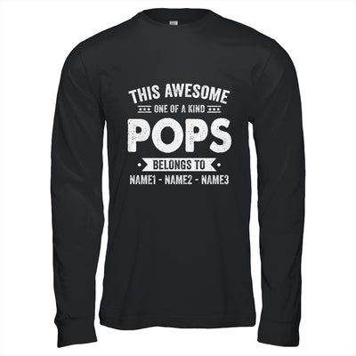 Personalized Custom Kids Name This Awesome Pops Belongs To Kids Custom Pops With Kid's Name For Men Fathers Day Birthday Christmas Shirt & Hoodie | siriusteestore