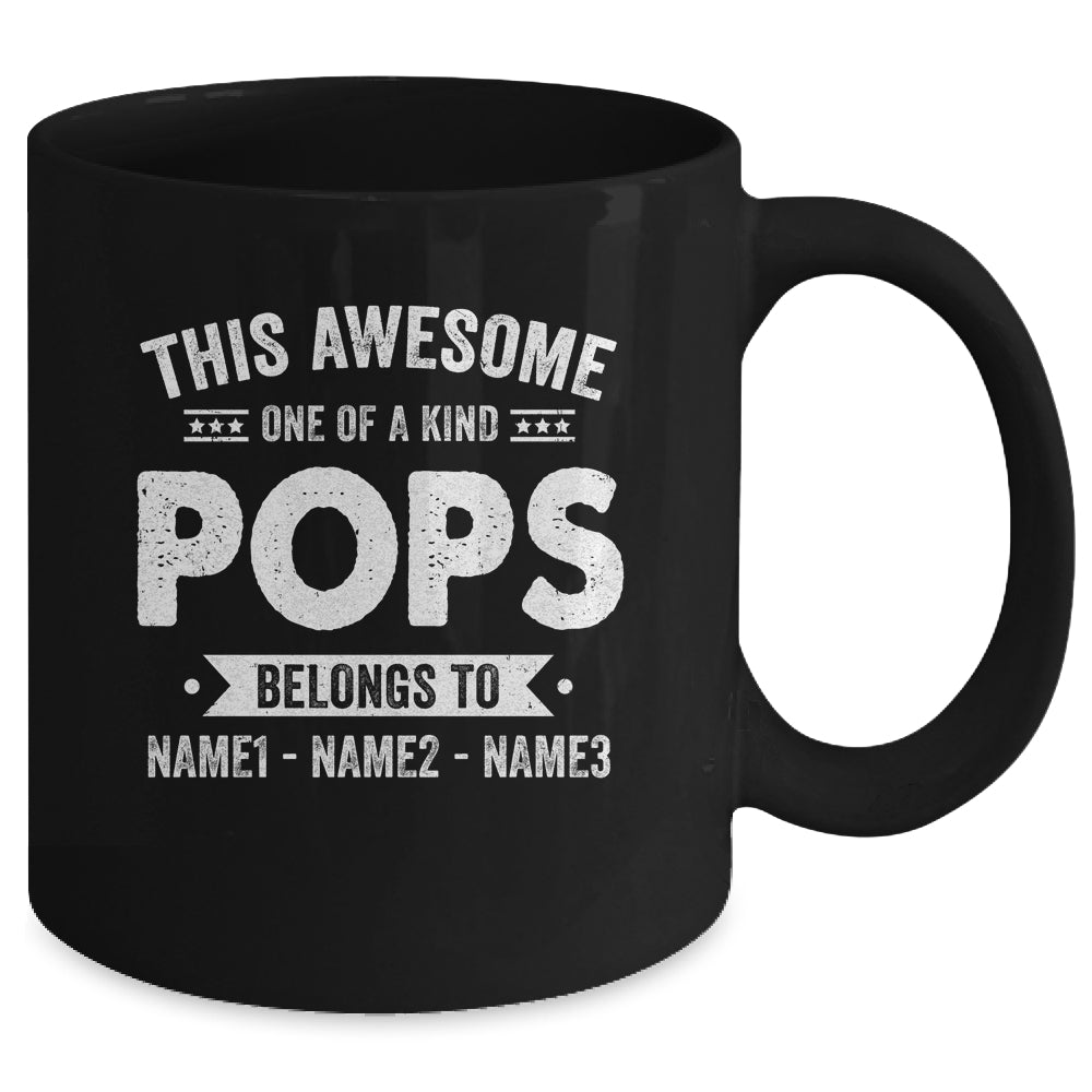 Personalized Custom Kids Name This Awesome Pops Belongs To Kids Custom Pops With Kid's Name For Men Fathers Day Birthday Christmas Mug | siriusteestore