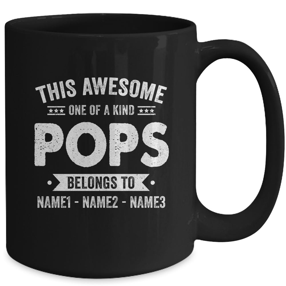 Personalized Custom Kids Name This Awesome Pops Belongs To Kids Custom Pops With Kid's Name For Men Fathers Day Birthday Christmas Mug | siriusteestore