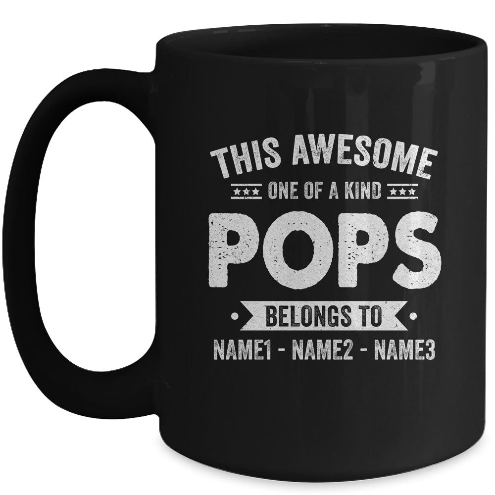 Personalized Custom Kids Name This Awesome Pops Belongs To Kids Custom Pops With Kid's Name For Men Fathers Day Birthday Christmas Mug | siriusteestore