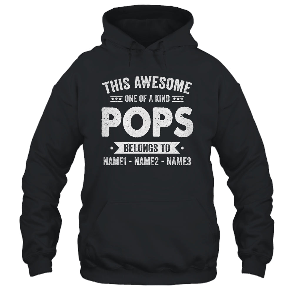 Personalized Custom Kids Name This Awesome Pops Belongs To Kids Custom Pops With Kid's Name For Men Fathers Day Birthday Christmas Shirt & Hoodie | siriusteestore