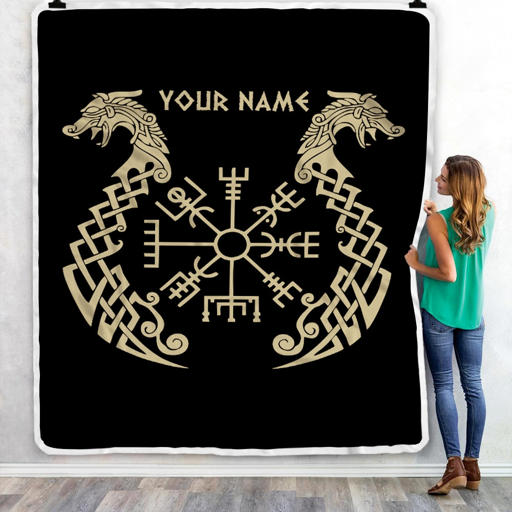 Personalized Custom Name Viking Nordic Scandinavian Norse Runes for Men Women Mom Dad Lovers Birthday Christmas Bed Quilt Fleece Throw Blanket | siriusteestore