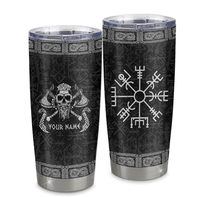 Personalized Custom Name Viking Stainless Steel Tumbler Cup Odin God Celtic Scandinavian Norse Runes for Men Women Mom Dad Lovers Birthday Christmas Travel Mug | siriusteestore