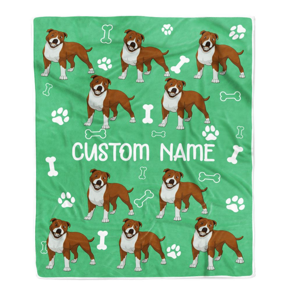Personalized Custom Pitbull Blanket for Dog Mother Mom Dog Father Dad Dog Lover for Women Men Boy Girl Birthday Christmas Customized Bed Fleece Throw Blanket | siriusteestore