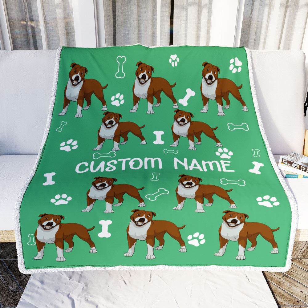 Personalized Custom Pitbull Blanket for Dog Mother Mom Dog Father Dad Dog Lover for Women Men Boy Girl Birthday Christmas Customized Bed Fleece Throw Blanket | siriusteestore