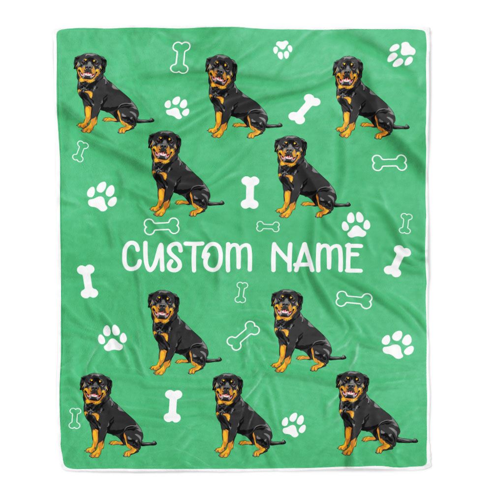 Personalized Custom Rottweiler Blanket for Dog Mother Mom Dog Father Dad Dog Lover for Women Men Boy Girl Birthday Christmas Customized Bed Fleece Throw Blanket | siriusteestore