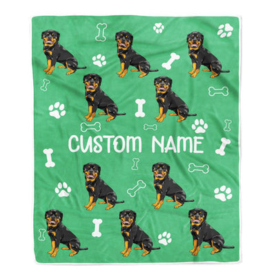 Personalized Custom Rottweiler Blanket for Dog Mother Mom Dog Father Dad Dog Lover for Women Men Boy Girl Birthday Christmas Customized Bed Fleece Throw Blanket | siriusteestore