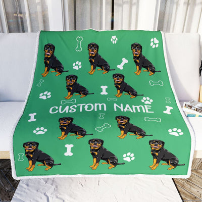 Personalized Custom Rottweiler Blanket for Dog Mother Mom Dog Father Dad Dog Lover for Women Men Boy Girl Birthday Christmas Customized Bed Fleece Throw Blanket | siriusteestore