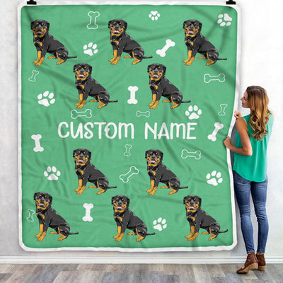 Personalized Custom Rottweiler Blanket for Dog Mother Mom Dog Father Dad Dog Lover for Women Men Boy Girl Birthday Christmas Customized Bed Fleece Throw Blanket | siriusteestore