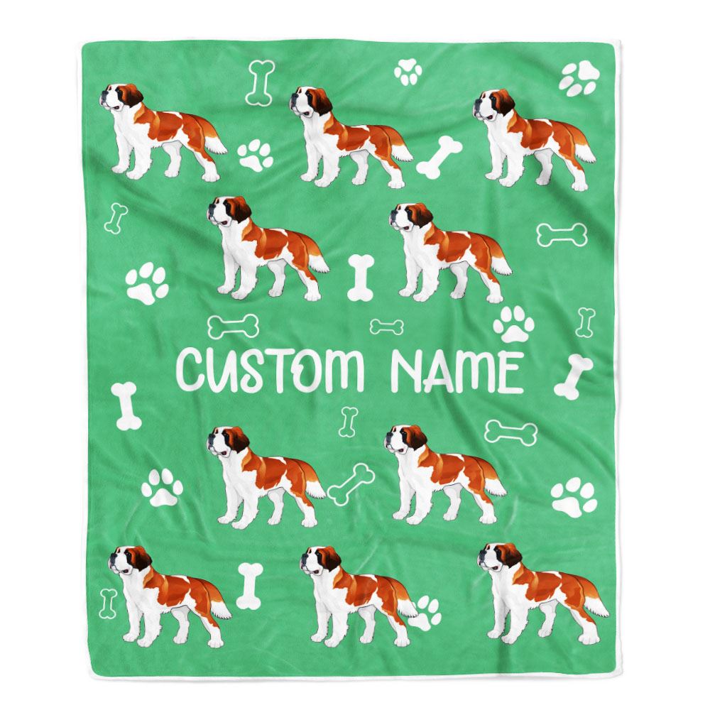 Personalized Custom Saint Bernard Blanket for Dog Mother Mom Dog Father Dad Dog Lover for Women Men Boy Girl Christmas Customized Bed Fleece Throw Blanket | siriusteestore