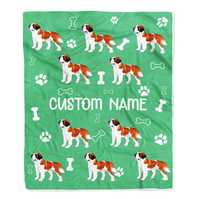 Personalized Custom Saint Bernard Blanket for Dog Mother Mom Dog Father Dad Dog Lover for Women Men Boy Girl Christmas Customized Bed Fleece Throw Blanket | siriusteestore
