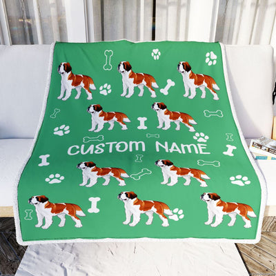 Personalized Custom Saint Bernard Blanket for Dog Mother Mom Dog Father Dad Dog Lover for Women Men Boy Girl Christmas Customized Bed Fleece Throw Blanket | siriusteestore