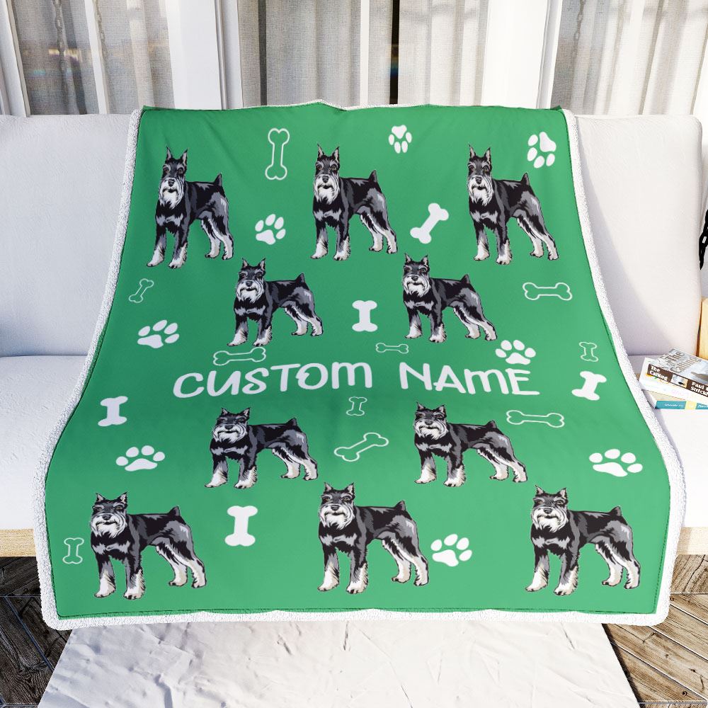 Personalized Custom Schnauzer Blanket for Dog Mother Mom Dog Father Dad Dog Lover for Women Men Boy Girl Birthday Christmas Customized Bed Fleece Throw Blanket | siriusteestore