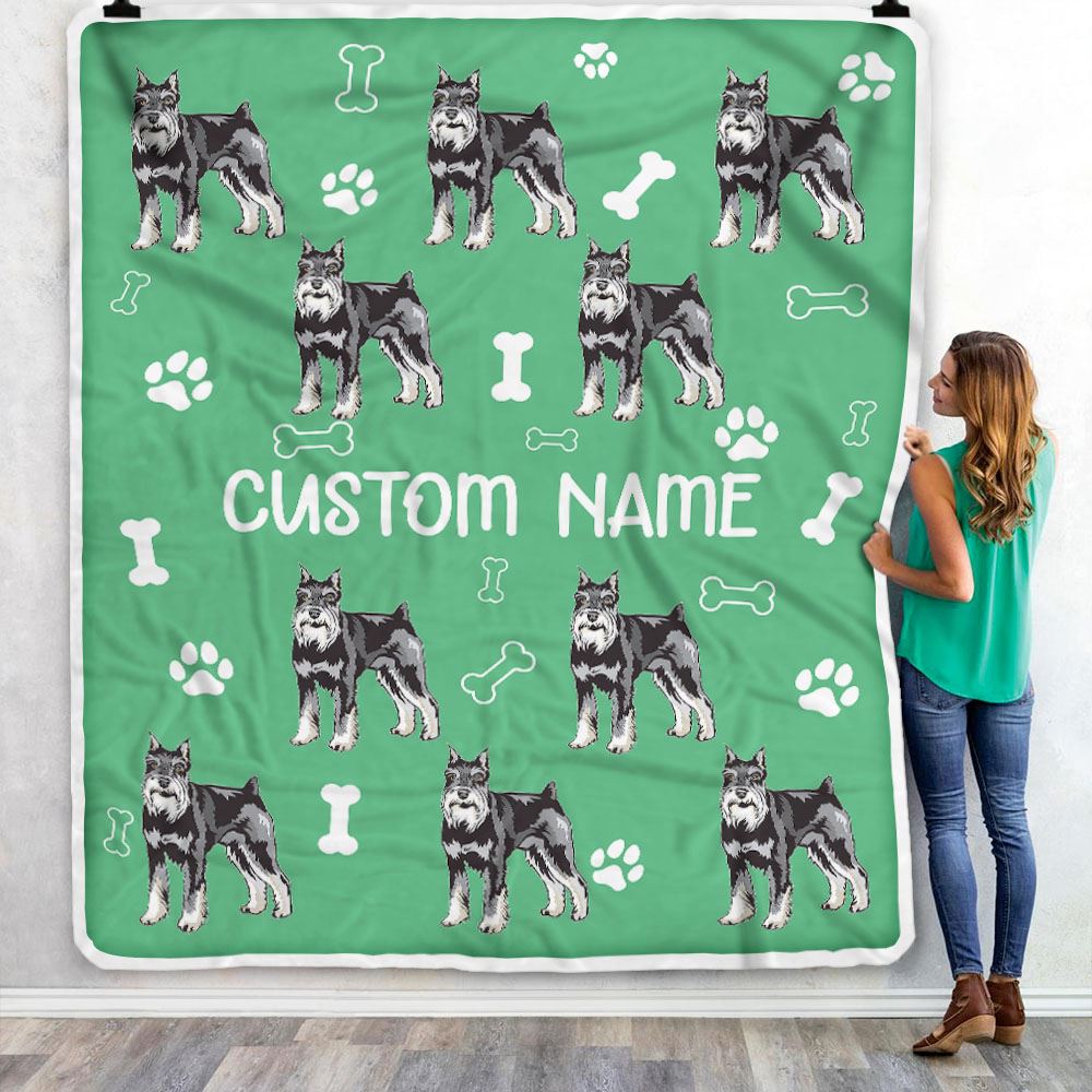 Personalized Custom Schnauzer Blanket for Dog Mother Mom Dog Father Dad Dog Lover for Women Men Boy Girl Birthday Christmas Customized Bed Fleece Throw Blanket | siriusteestore