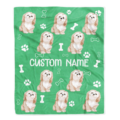 Personalized Custom Shih Tzu Blanket for Dog Mother Mom Dog Father Dad Dog Lover for Women Men Boy Girl Birthday Christmas Customized Bed Fleece Throw Blanket | siriusteestore