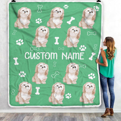 Personalized Custom Shih Tzu Blanket for Dog Mother Mom Dog Father Dad Dog Lover for Women Men Boy Girl Birthday Christmas Customized Bed Fleece Throw Blanket | siriusteestore