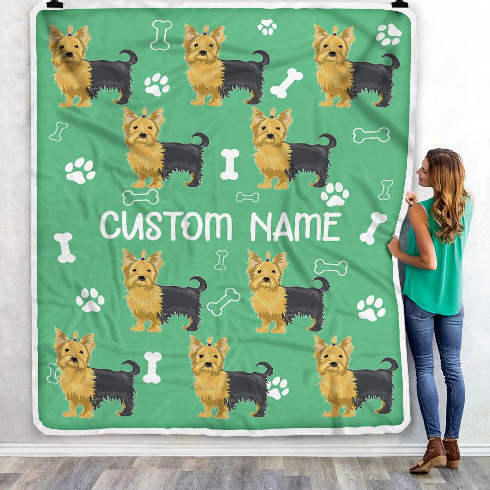 Personalized Custom Yorkie Blanket for Dog Mother Mom Dog Father Dad Dog Lover for Women Men Boy Girl Birthday Christmas Customized Bed Fleece Throw Blanket | siriusteestore