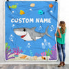 Personalized Custome Name Baby Blanket for Boys Girls With Shark Design Kids Newborn Daughter Granddaughter Niece Birthday Customized Bed Fleece Throw Blanket | siriusteestore