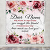 Personalized Dear Nonna Blanket From Granddaughter Grandson We Hope Every Time Rose Floral Nonna Birthday Mothers Day Christmas Customized Fleece Blanket | siriusteestore