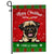 Personalized Dog Christmas Flag Merry Christmas Peeking Dog In Santa Hat Snowflake Xmas Green Red | siriusteestore