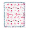 Personalized Flamingo Blanket Custom Name White Flamingo Blankets For Girl Women Baby Daughter Granddaughter Niece Birthday Christmas Fleece Throw Blanket | siriusteestore