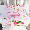 Personalized Flamingo Blanket Custom With Name Girl Floral Flower Queen Baby Kid Daughter Granddaughter Niece Birthday Christmas Fleece Throw Blanket | siriusteestore