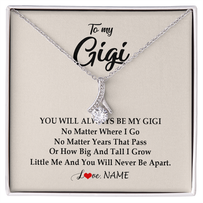 Alluring Beauty Necklace | Personalized Gigi Necklace From Grandkids Granddaughter Grandson You Will Always Be My Gigi Birthday Mothers Day Christmas Customized Gift Box Message Card | siriusteestore