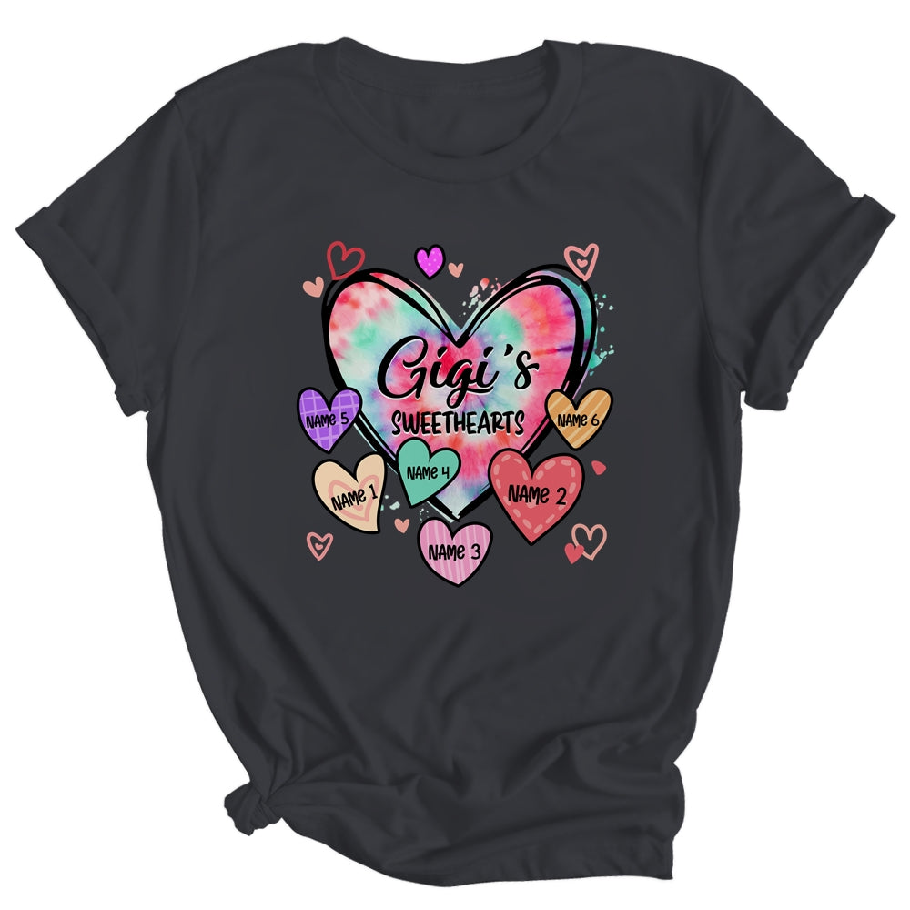 Personalized Gigi Sweethearts Custom With Grandkids Name Valentines Day Mothers Day Birthday Christmas Shirt & Tank Top | siriusteestore