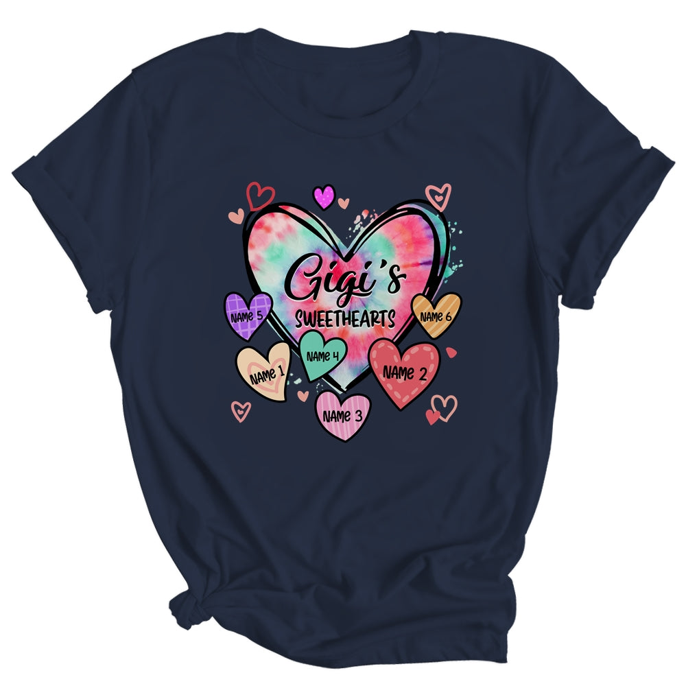 Personalized Gigi Sweethearts Custom With Grandkids Name Valentines Day Mothers Day Birthday Christmas Shirt & Tank Top | siriusteestore