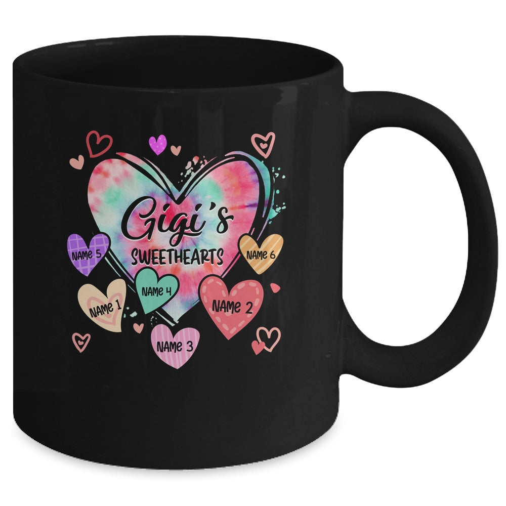 Personalized Gigi Sweethearts Custom With Grandkids Name Valentines Day Mothers Day Birthday Christmas Mug | siriusteestore