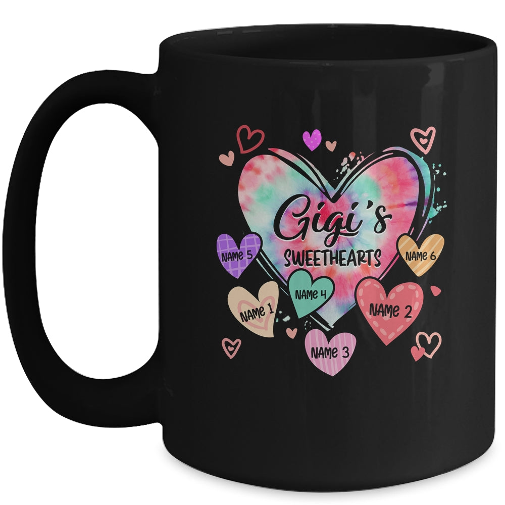 Personalized Gigi Sweethearts Custom With Grandkids Name Valentines Day Mothers Day Birthday Christmas Mug | siriusteestore