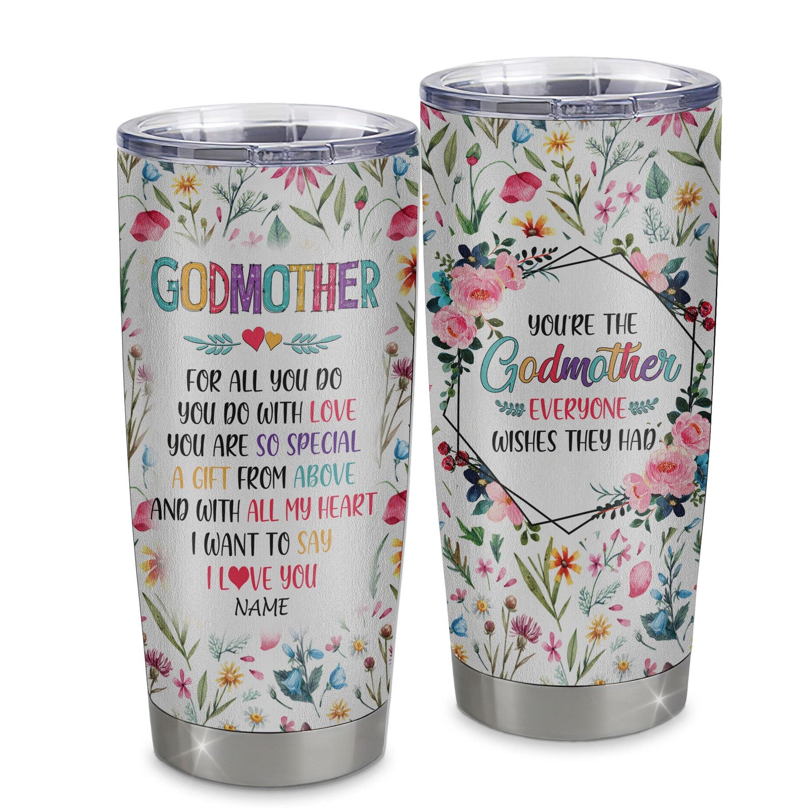 Personalized Godmother From Niece Nephew Goddaughter Stainless Steel Tumbler Cup You Are So Special I Love You Godmother Mothers Day Birthday Christmas Travel Mug | siriusteestore