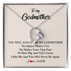 Forever Love Necklace | Personalized Godmother Necklace From Goddaughter Niece You Will Always Be My Godmother Birthday Mothers Day Christmas Customized Gift Box Message Card | siriusteestore