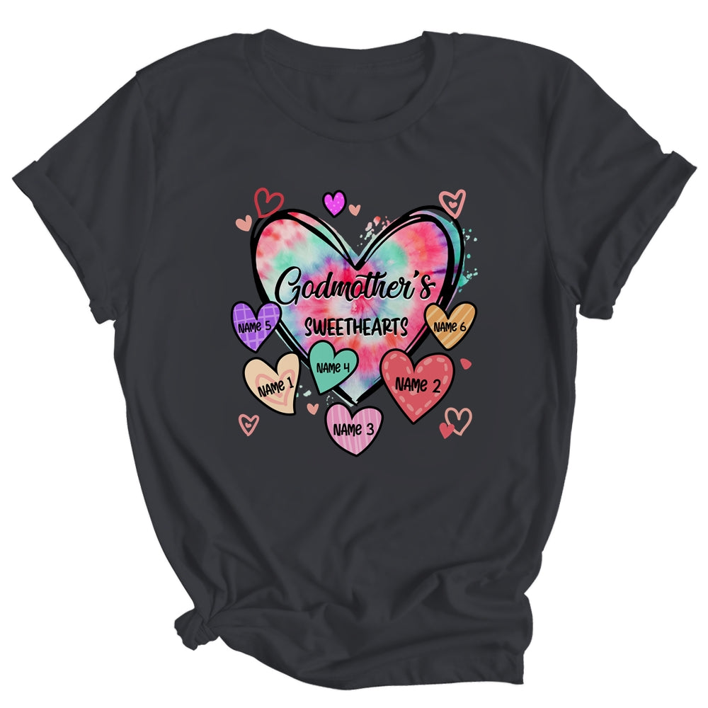 Personalized Godmother Sweethearts Custom With Kids Name Valentines Day Mothers Day Birthday Christmas Shirt & Tank Top | siriusteestore