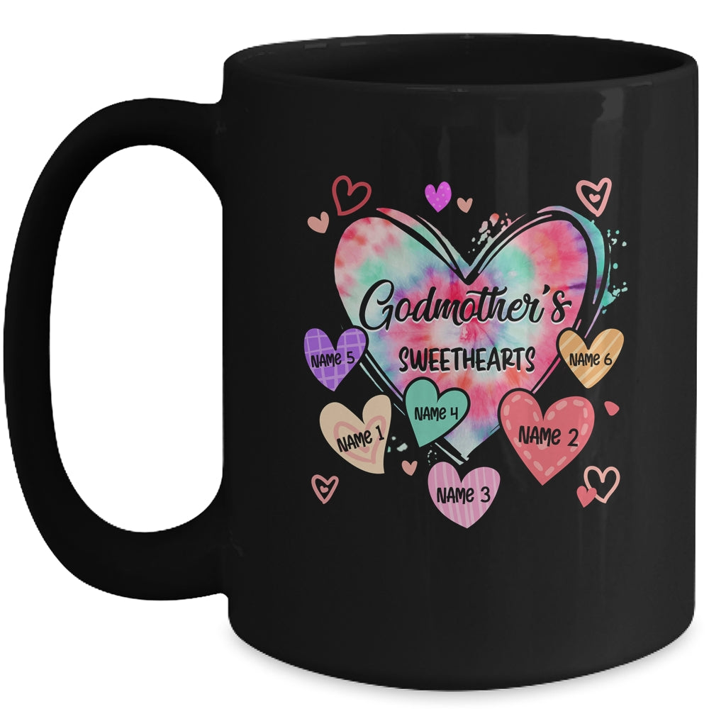 Personalized Godmother Sweethearts Custom With Kids Name Valentines Day Mothers Day Birthday Christmas Mug | siriusteestore