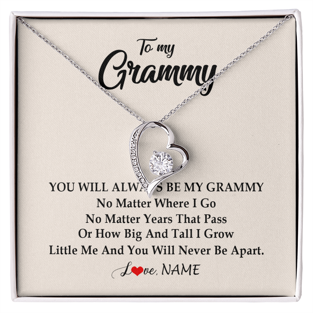 Forever Love Necklace | Personalized Grammy Necklace From Grandkids Granddaughter Grandson You Will Always Be My Grammy Birthday Mothers Day Christmas Customized Gift Box Message Card | siriusteestore