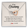 Interlocking Hearts Necklace | Personalized Grammy Necklace From Grandkids Granddaughter Grandson You're Always In My Heart Grammy Birthday Mothers Day Customized Gift Box Message Card | siriusteestore
