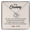 Love Knot Necklace | Personalized Grammy Necklace From Grandkids Granddaughter Grandson You're Always In My Heart Grammy Birthday Mothers Day Customized Gift Box Message Card | siriusteestore