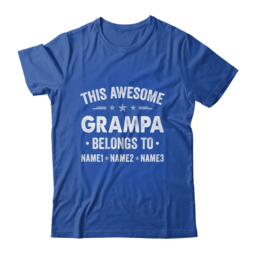 Personalized Grampa Custom Kids Name This Awesome Grampa Belongs To Grampa Fathers Day Birthday Christmas Shirt & Hoodie | siriusteestore