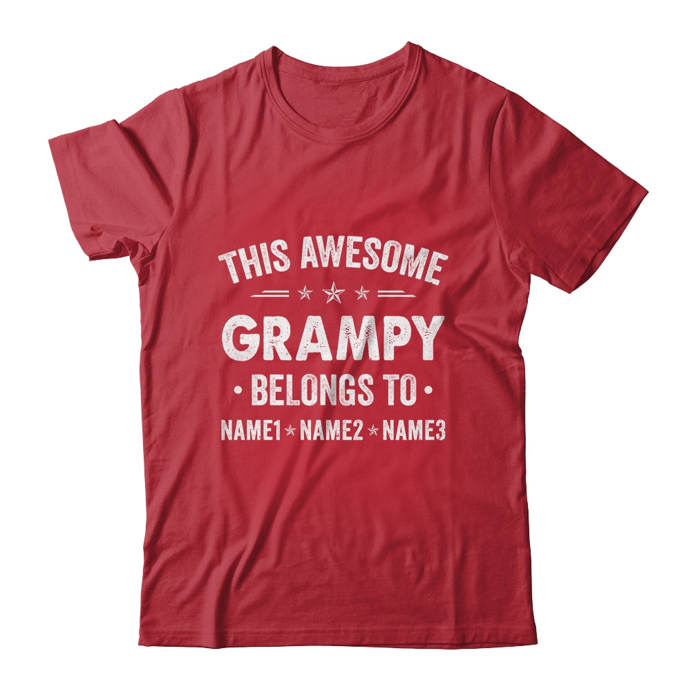 Personalized Grampy Custom Kids Name This Awesome Grampy Belongs To Grampy Fathers Day Birthday Christmas Shirt & Hoodie | siriusteestore