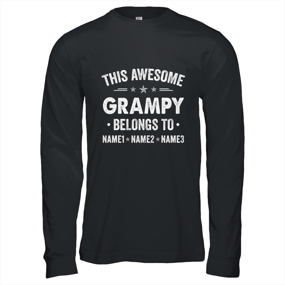 Personalized Grampy Custom Kids Name This Awesome Grampy Belongs To Grampy Fathers Day Birthday Christmas Shirt & Hoodie | siriusteestore