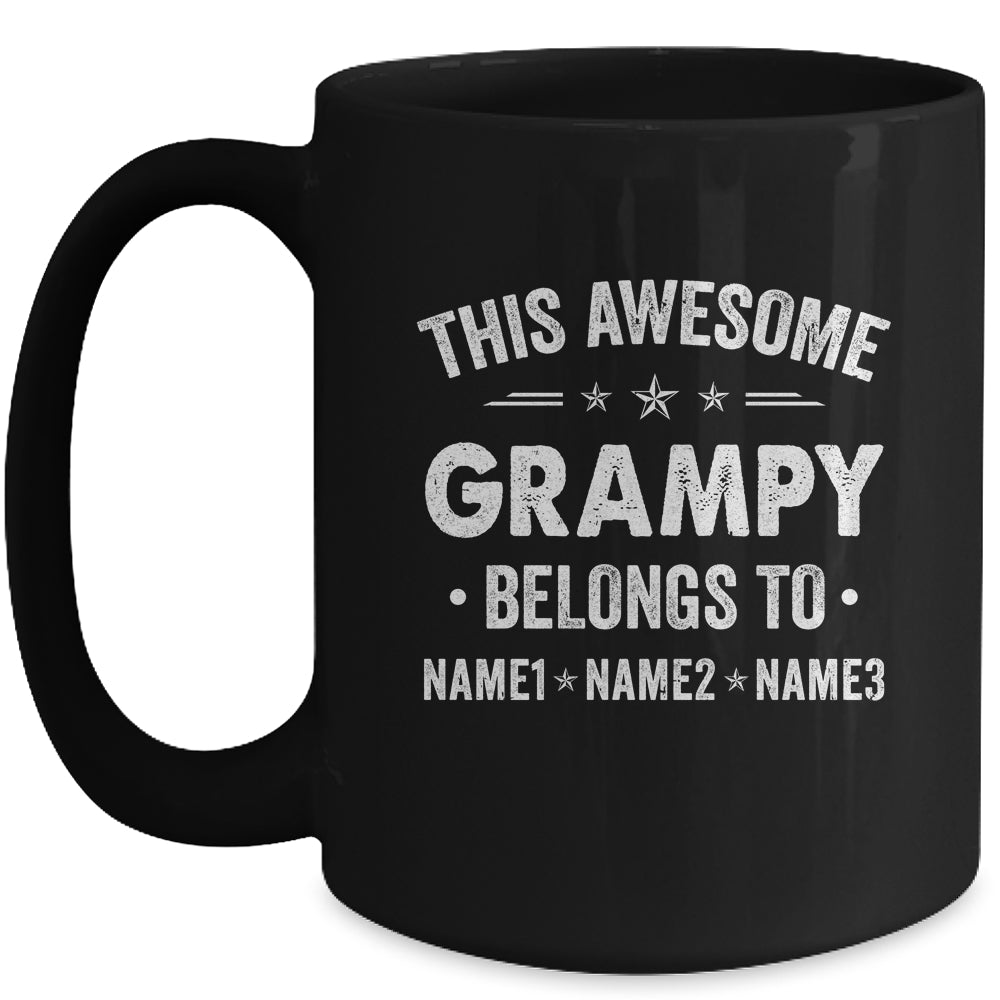 Personalized Grampy Custom Kids Name This Awesome Grampy Belongs To Grampy Fathers Day Birthday Christmas Mug | siriusteestore